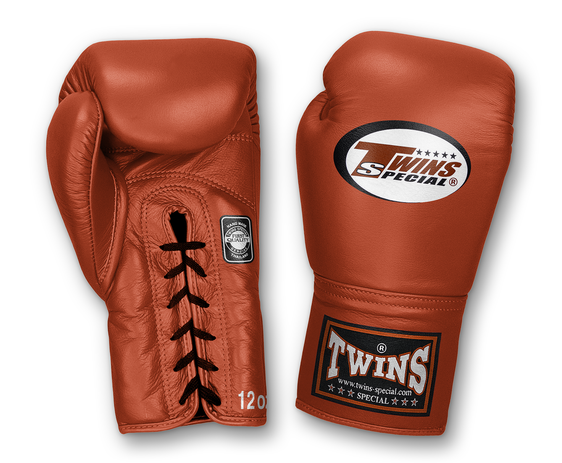 TWINS Boxing Gloves- Premium Leather w/ Laceup - Bold Colors - Purple - Blue - Green - Brown - Red