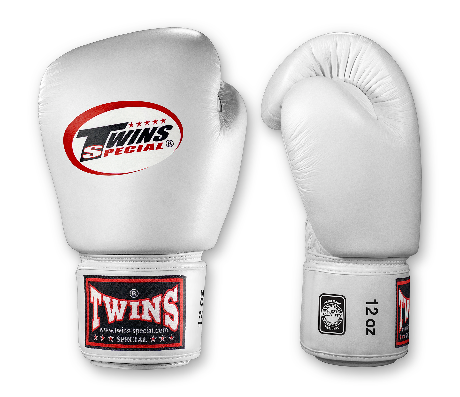 TWINS Boxing Gloves- Premium Leather w/ Velcro - Classic Tones - Black, Grey, White, Gold, Silver