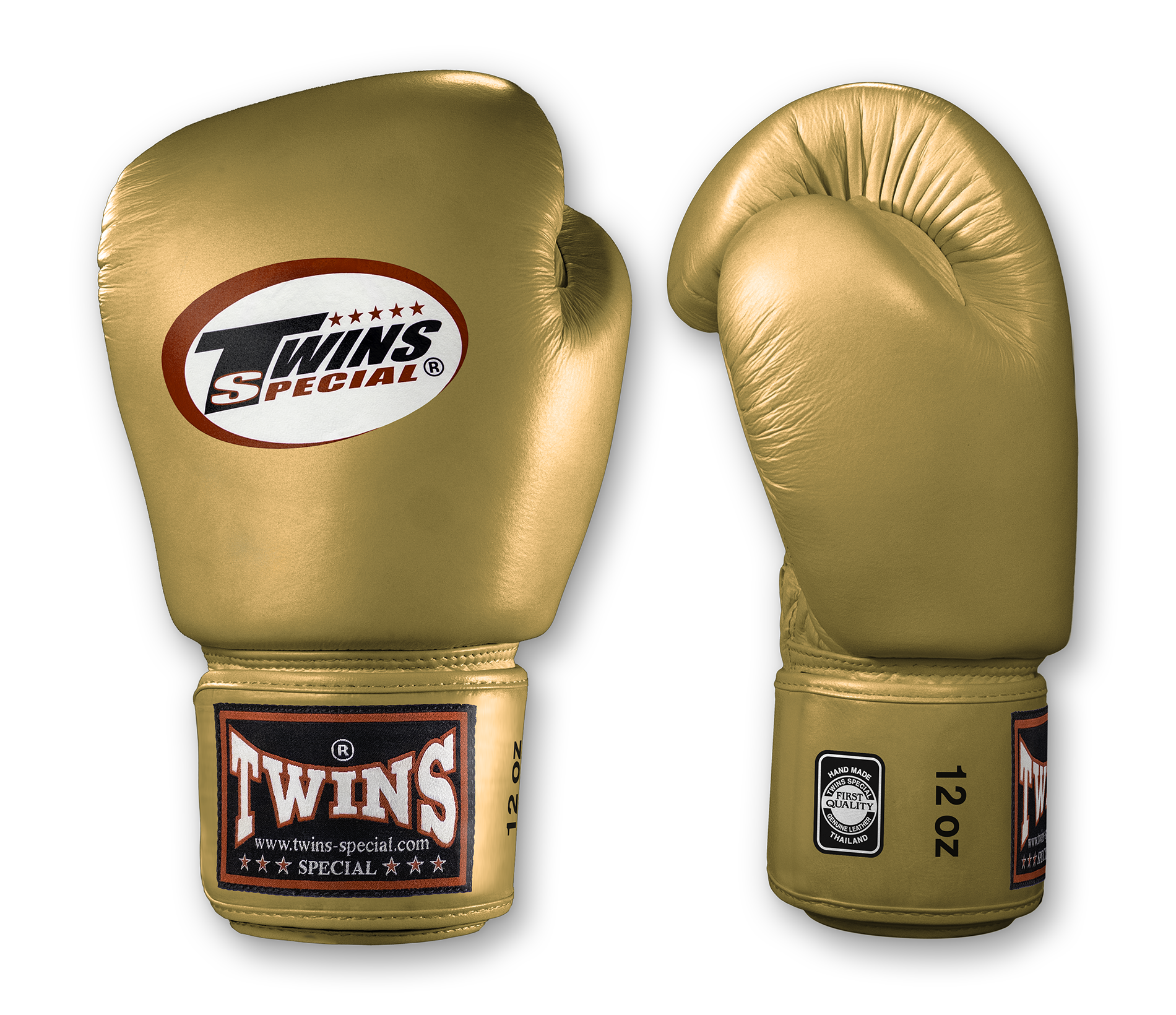 TWINS Boxing Gloves- Premium Leather w/ Velcro - Classic Tones - Black, Grey, White, Gold, Silver