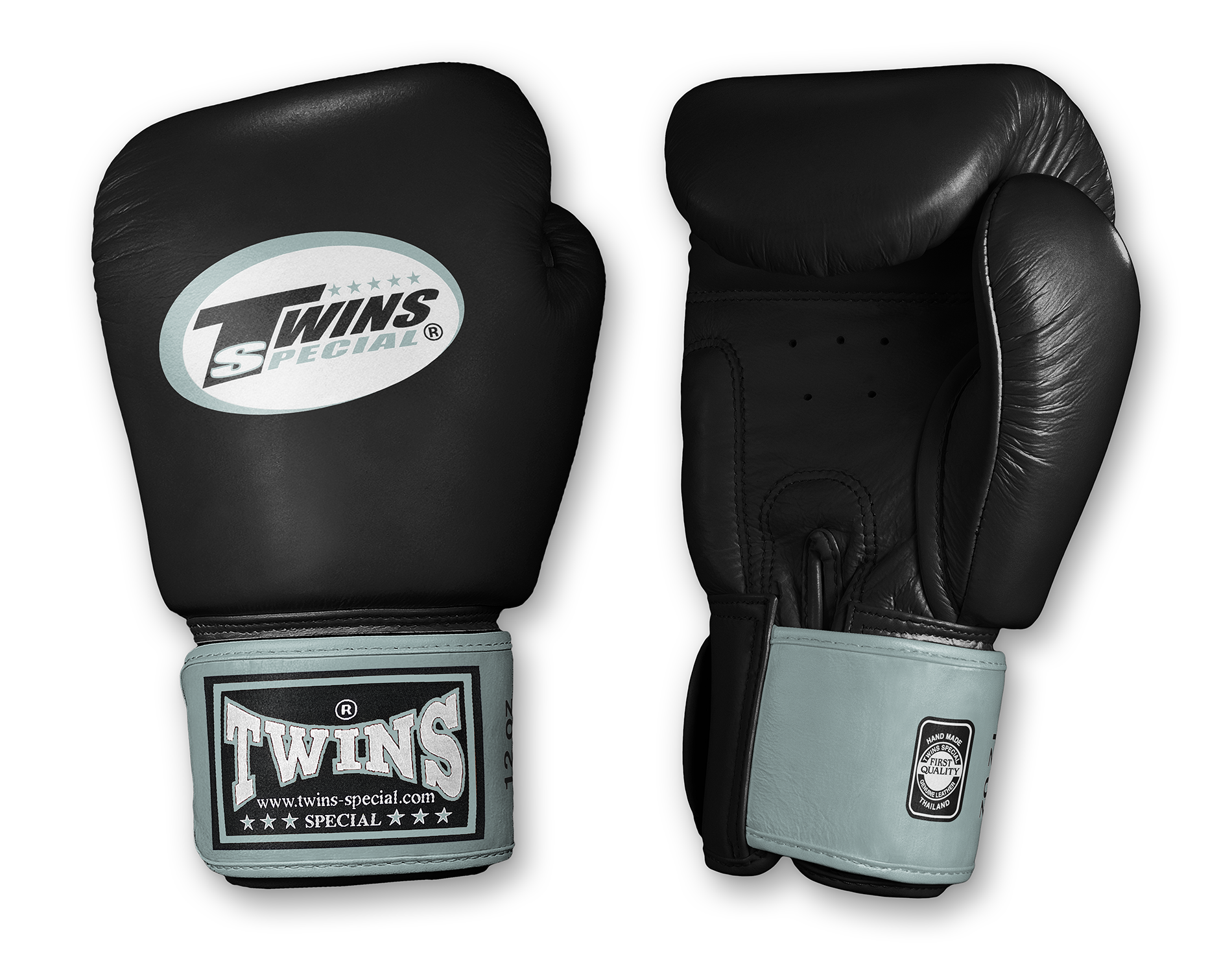 TWINS Boxing Gloves- Dual Color- 2025 Special Edition- Bright Colors- Premium Leather w/ Velcro - Black Fist, Pink, Orange, Light Blue, Yellow Wrist
