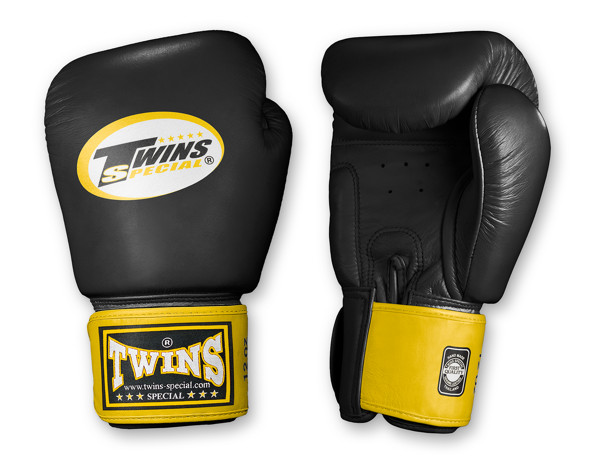 TWINS Boxing Gloves- Dual Light Color w/ Velcro - BGVL3DUAL-BLK