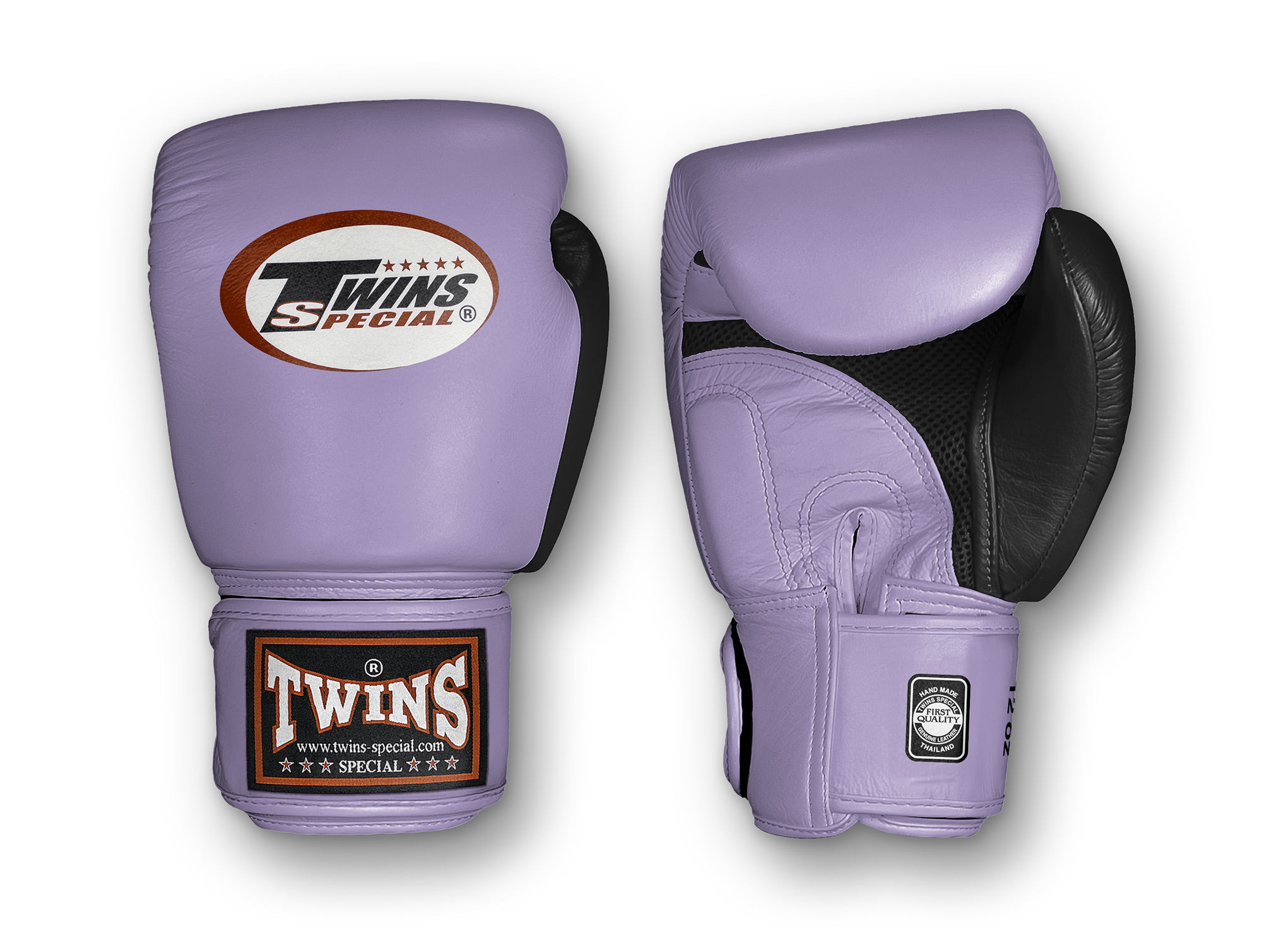 TWINS Boxing Gloves Air Velcro- Premium Leather - Black and Blue, Red, Brown, Lime Green, Lavender