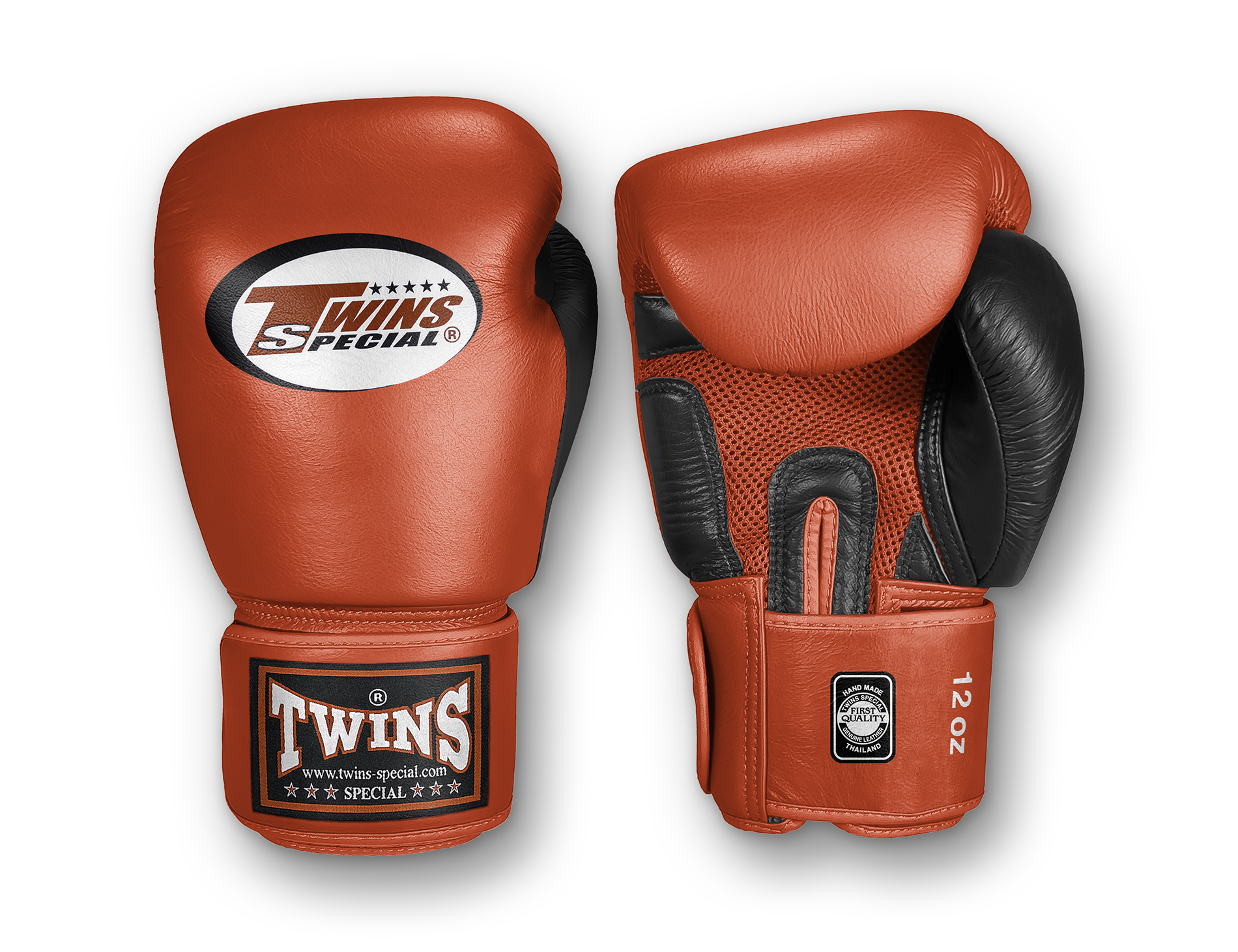 TWINS Boxing Gloves - Dual Color - Air Palm - Velcro - Red, Blue, Navy, Yellow
