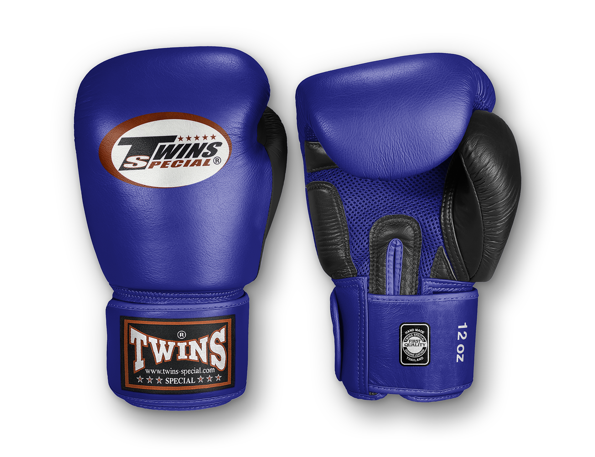 TWINS Boxing Gloves - Dual Color - Air Palm - Velcro - Red, Blue, Navy, Yellow