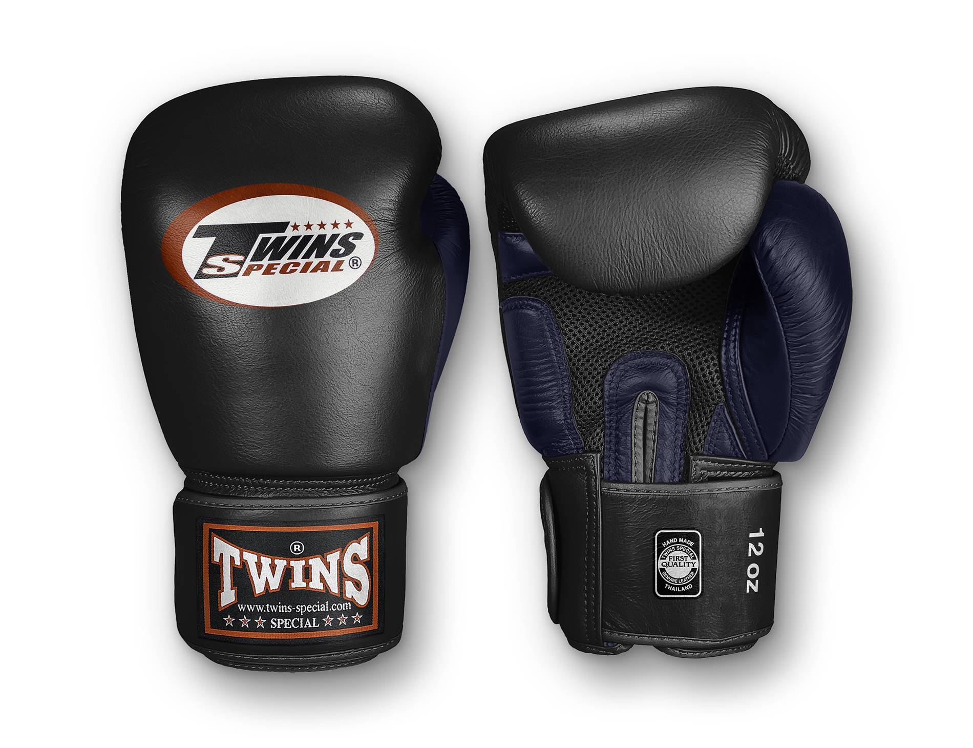 TWINS Boxing Gloves - Dual Color - Air Palm - Velcro - Red, Blue, Navy, Yellow