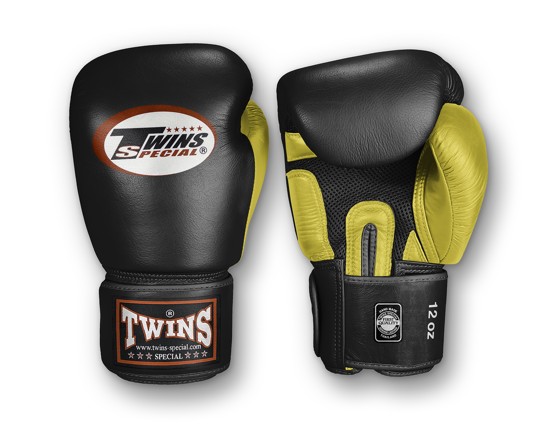 TWINS Boxing Gloves - Dual Color - Air Palm - Velcro - Red, Blue, Navy, Yellow