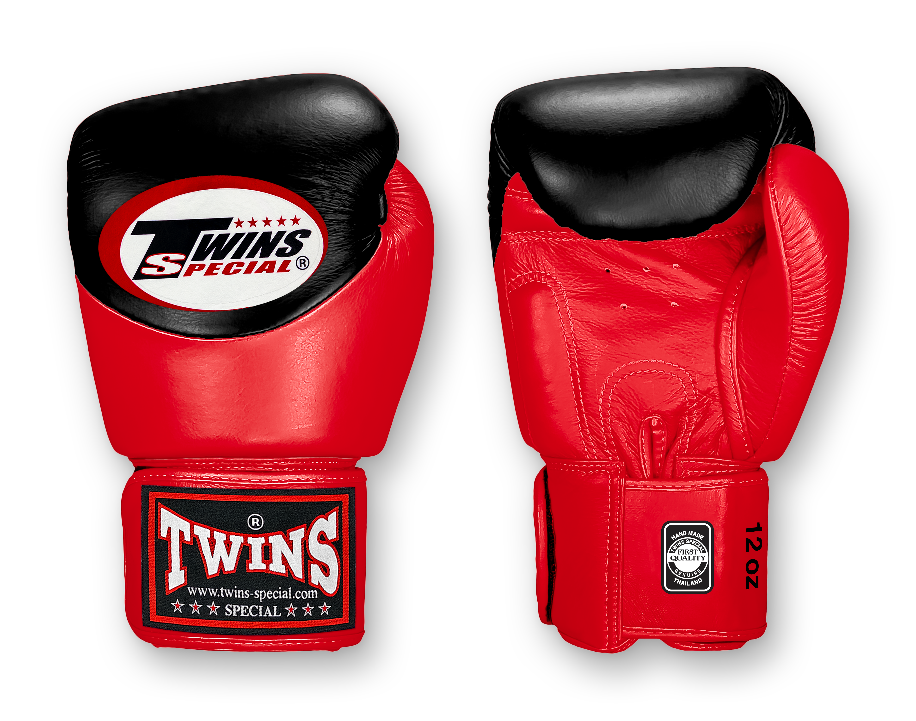 TWINS Boxing Gloves - Dual Color - Velcro - 9 - Black and Lime, Red, Blue, Lavender, Brown