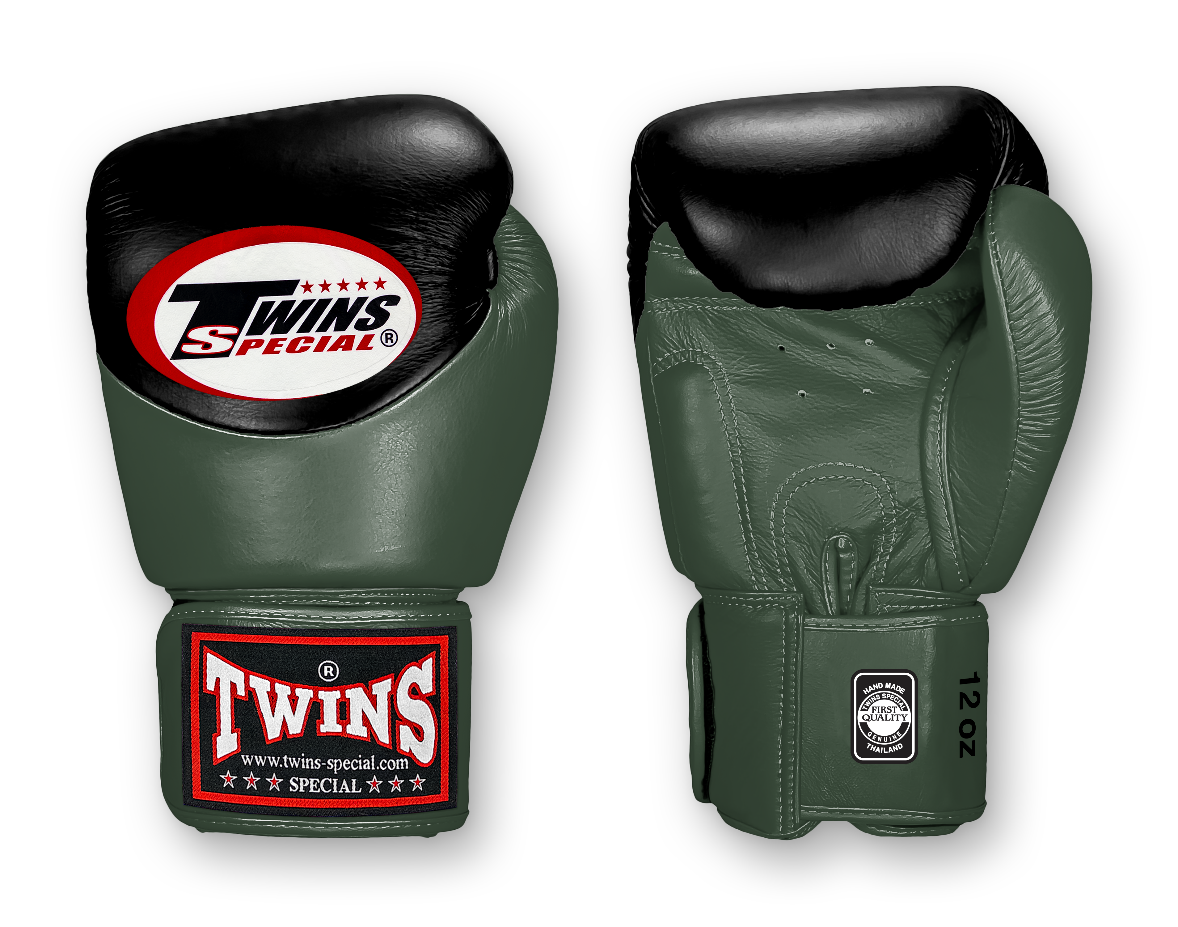 TWINS Boxing Gloves - Dual Color - Velcro - 9 - Black and Light Yellow, Pastel, Blue, Pastel Pink, Olive