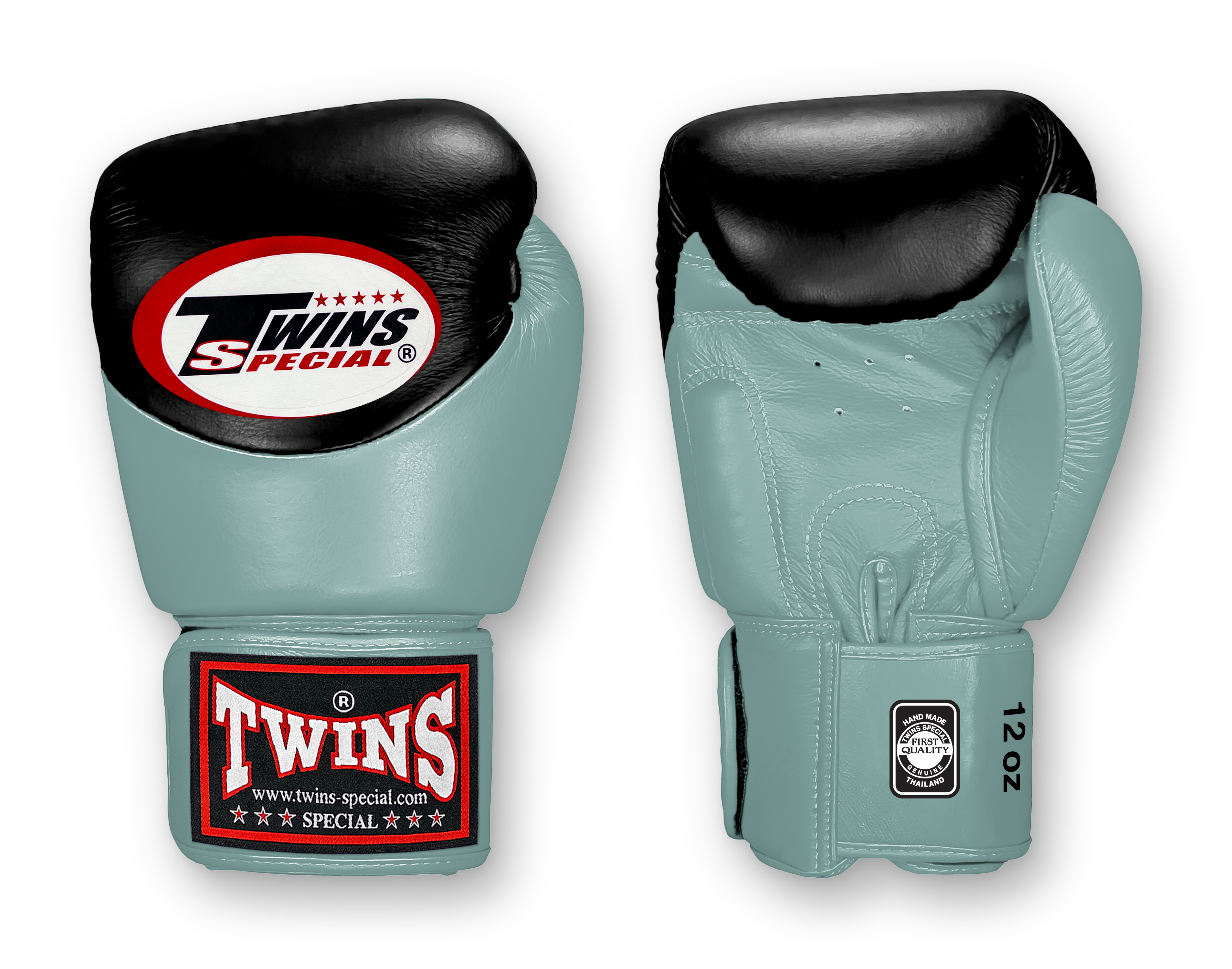 TWINS Boxing Gloves - Dual Color - Velcro - 9 - Black and Light Yellow, Pastel, Blue, Pastel Pink, Olive
