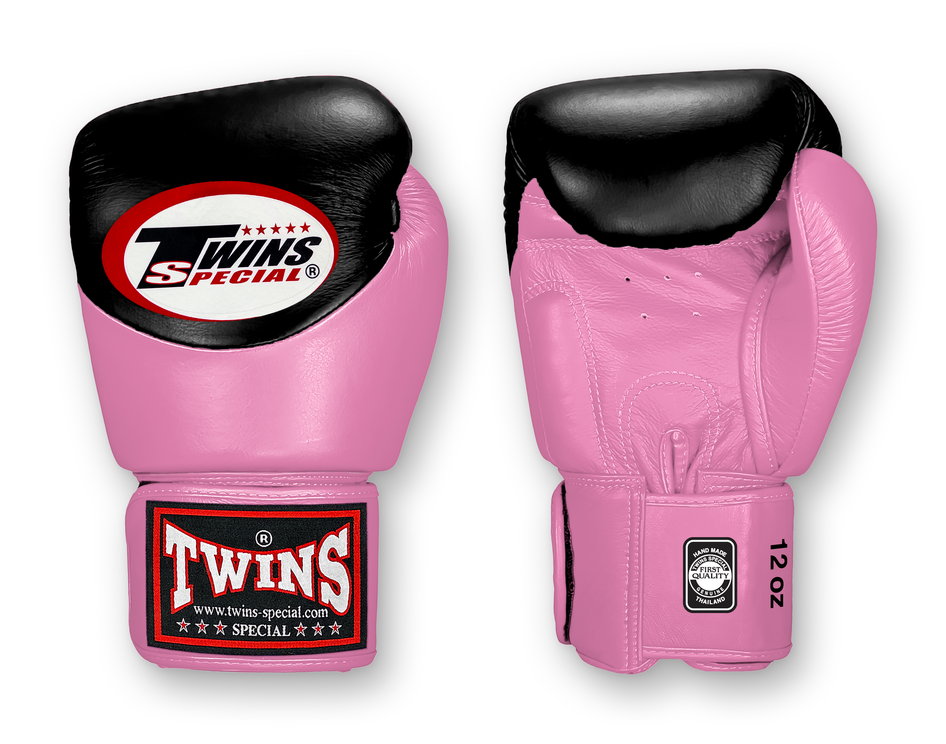 TWINS Boxing Gloves - Dual Color - Velcro - 9 - Black and Light Yellow, Pastel, Blue, Pastel Pink, Olive
