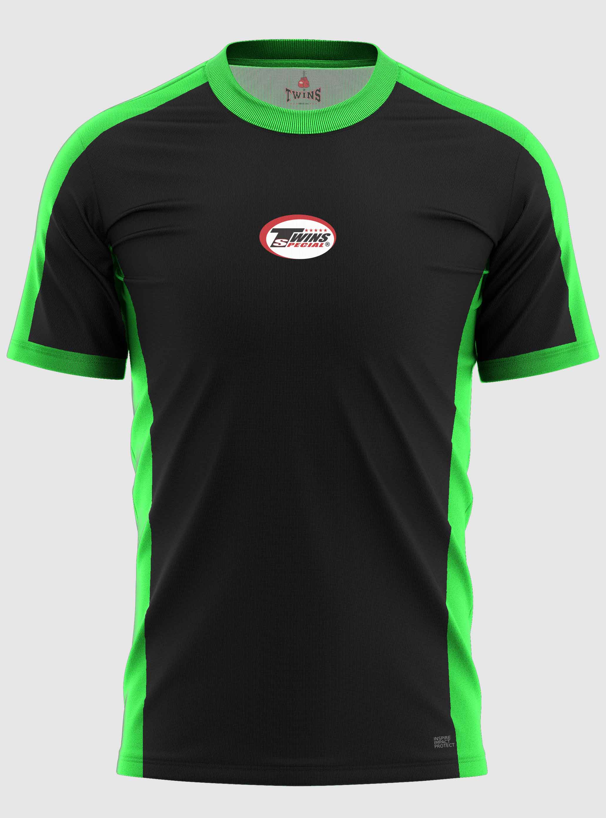 TWINS Muay Thai Boxing T-Shirts - Dual - Bold Colors - Border Bands - Black - Shirt - Red, Brown, Green, Blue, Lavender