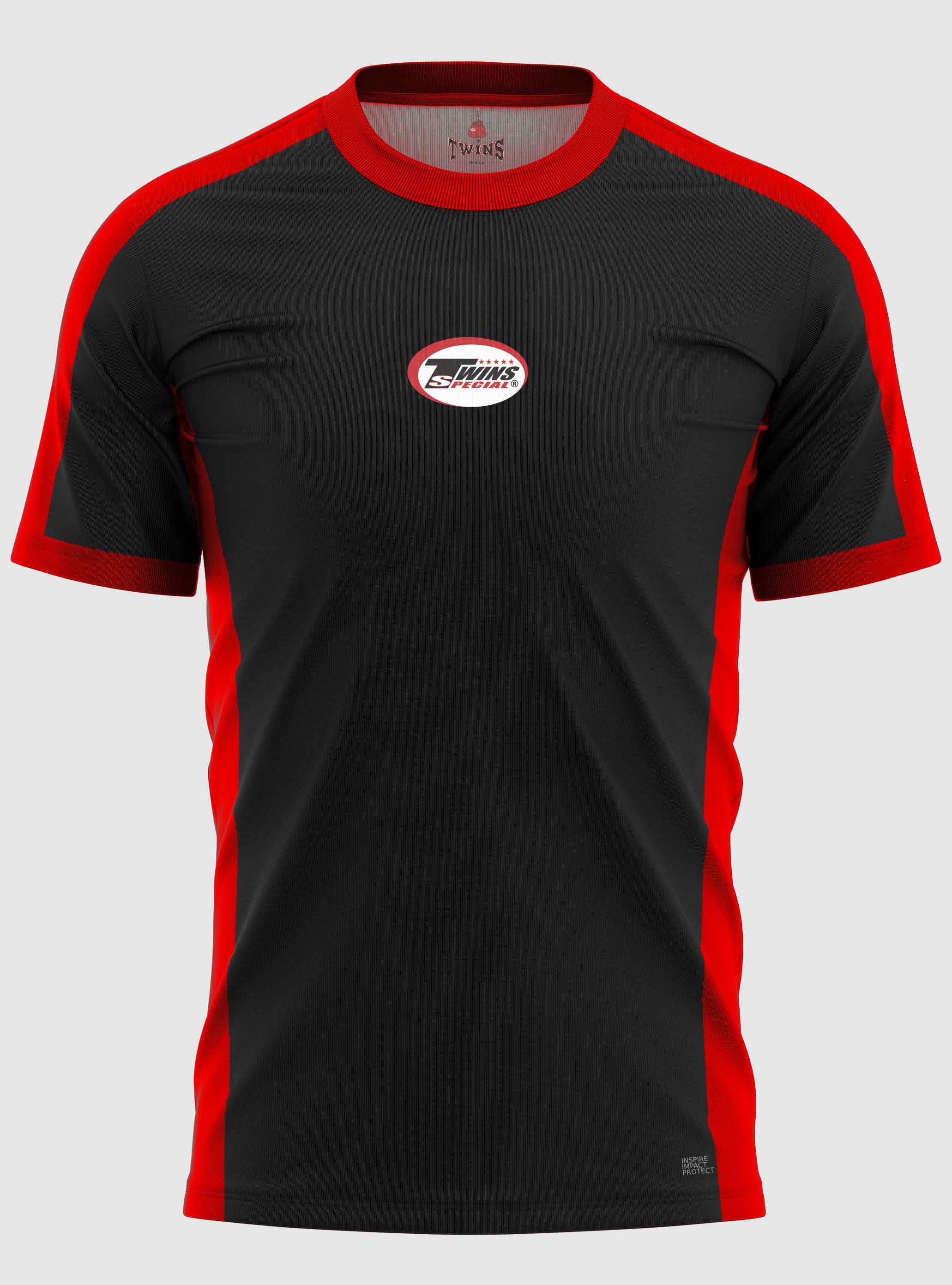 TWINS Muay Thai Boxing T-Shirts - Dual - Bold Colors - Border Bands - Black - Shirt - Red, Brown, Green, Blue, Lavender