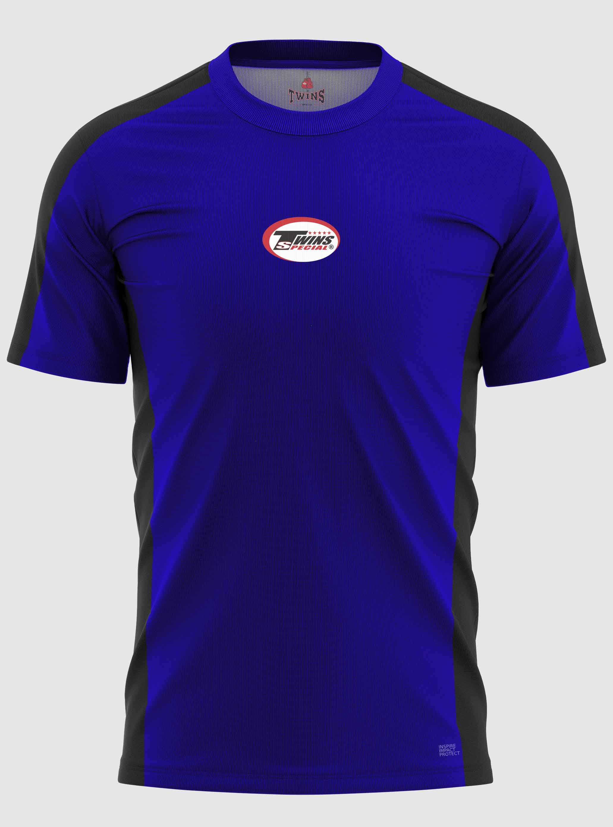 TWINS Muay Thai Boxing T-Shirts - Dual - Bold Colors - Sidebands - Black - Shirt - Red, Brown, Green, Blue, Lavender