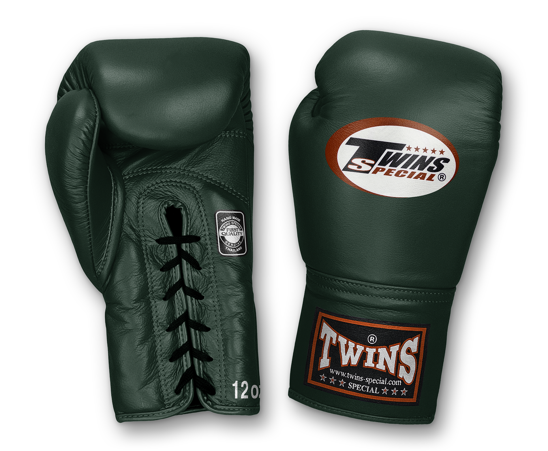 TWINS Boxing Gloves- Premium Leather w/ Laceup - Bold Colors - Purple - Blue - Green - Brown - Red