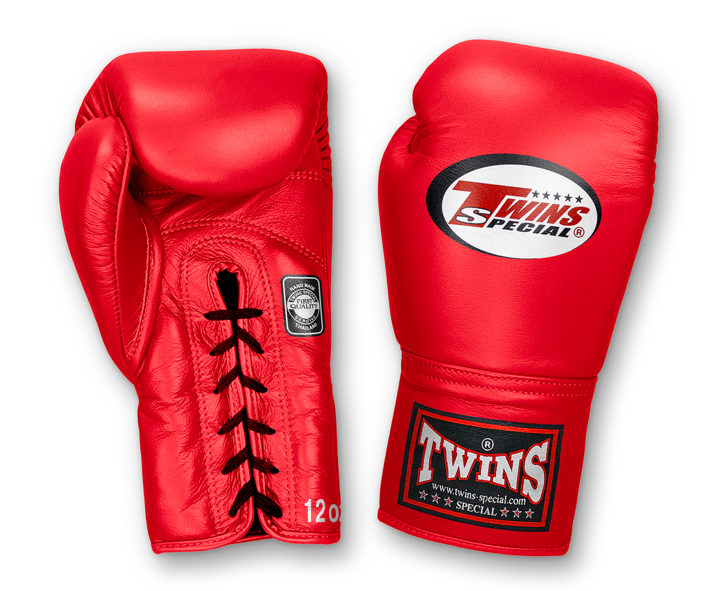 TWINS Boxing Gloves- Premium Leather w/ Laceup - Bold Colors - Purple - Blue - Dark-Green - Brown - Red