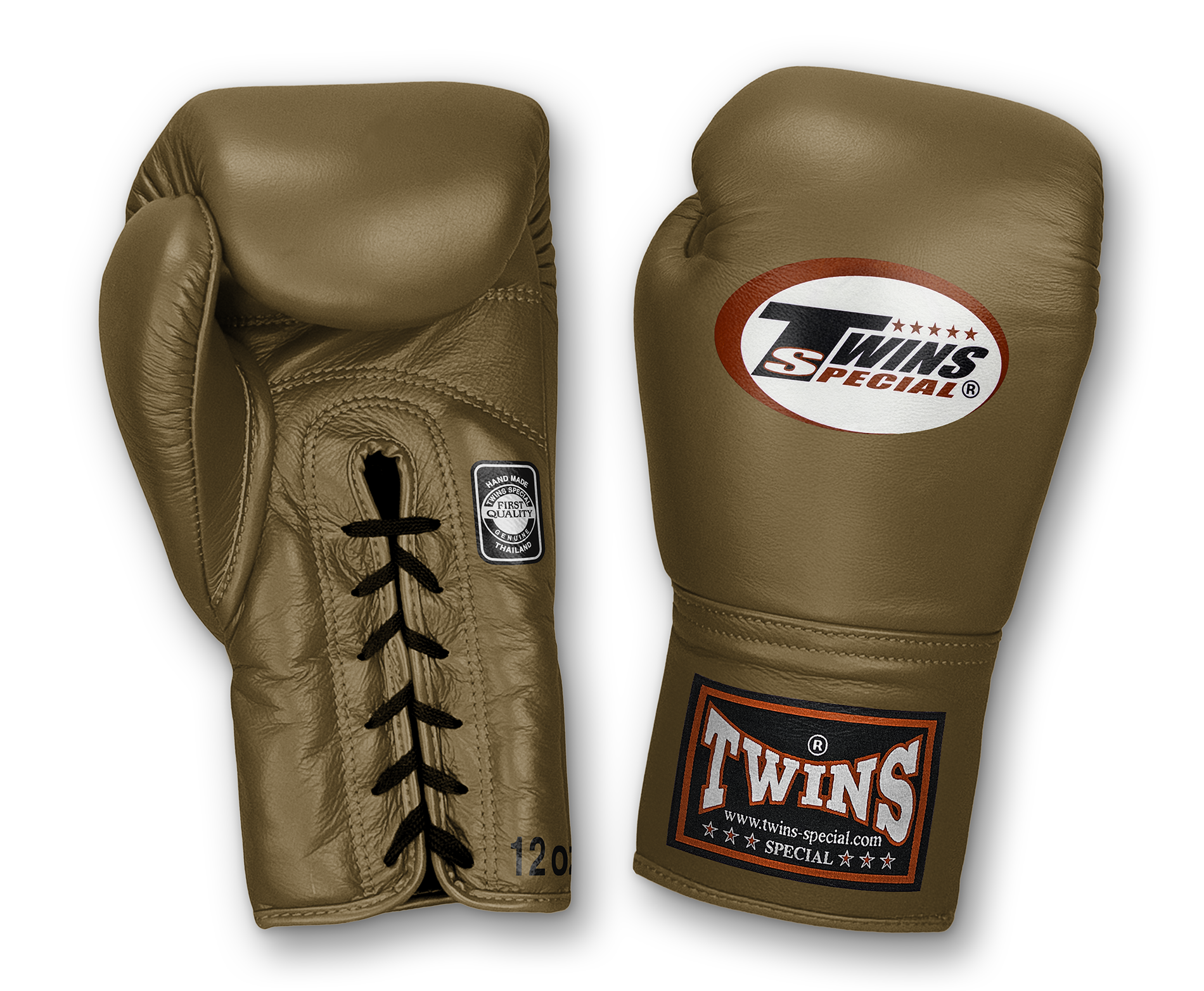 TWINS Boxing Gloves- Premium Leather w/ Laceup - Bold Colors - Purple - Blue - Green - Brown - Red