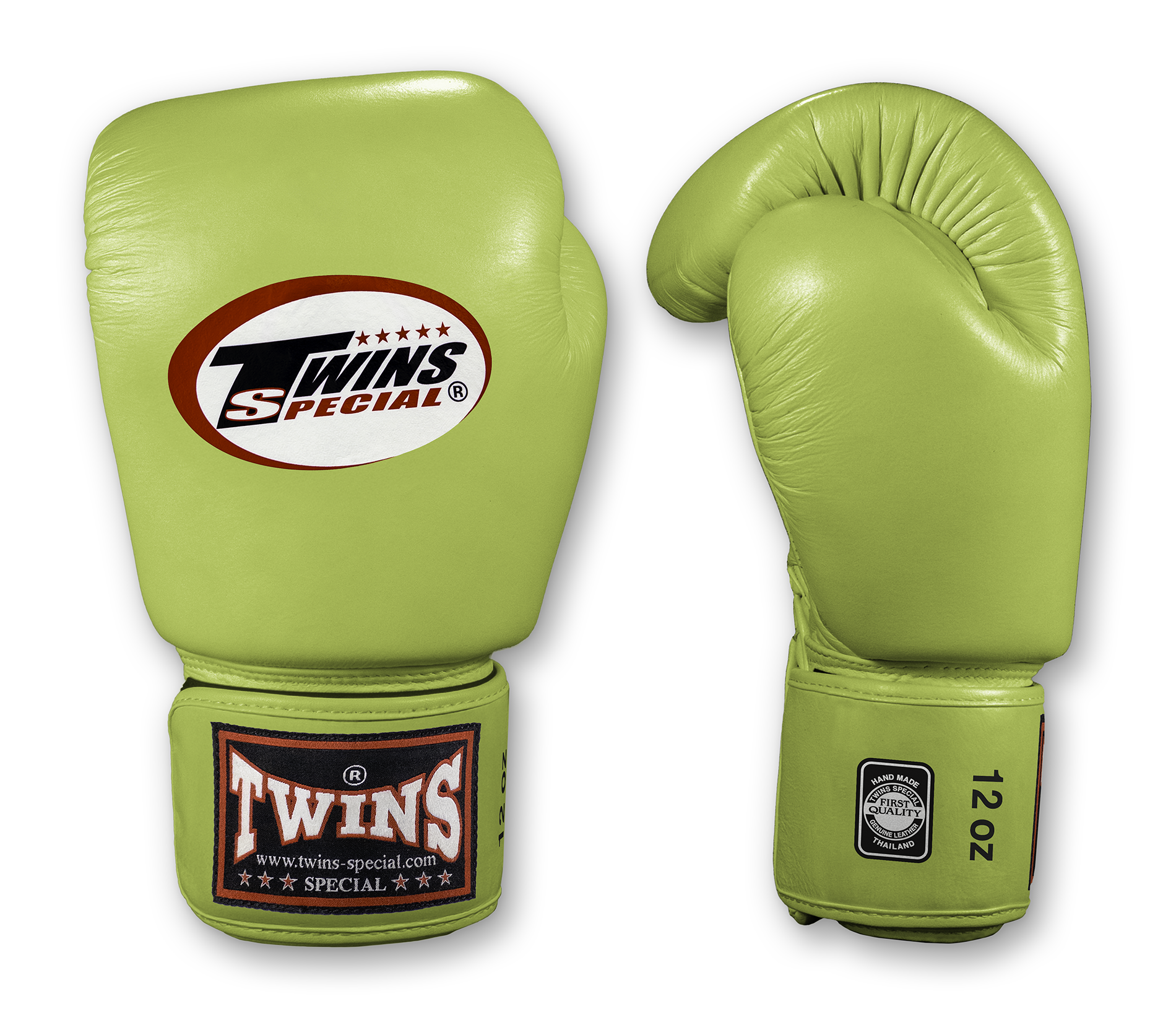 TWINS Boxing Gloves- Premium Leather w/ Velcro - Bold Colors - Red, Brown, Lime Green, Blue, Lavender