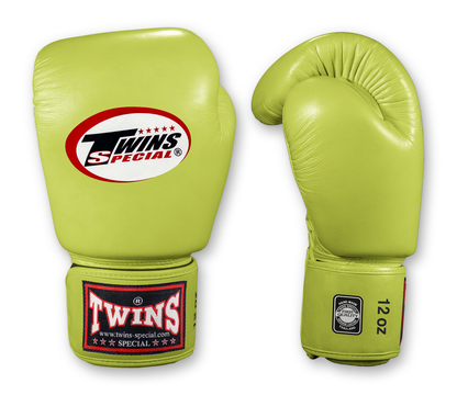 TWINS Boxing Gloves- Premium Leather w/ Velcro - Bold Colors - Red, Brown, Lime Green, Blue, Lavender