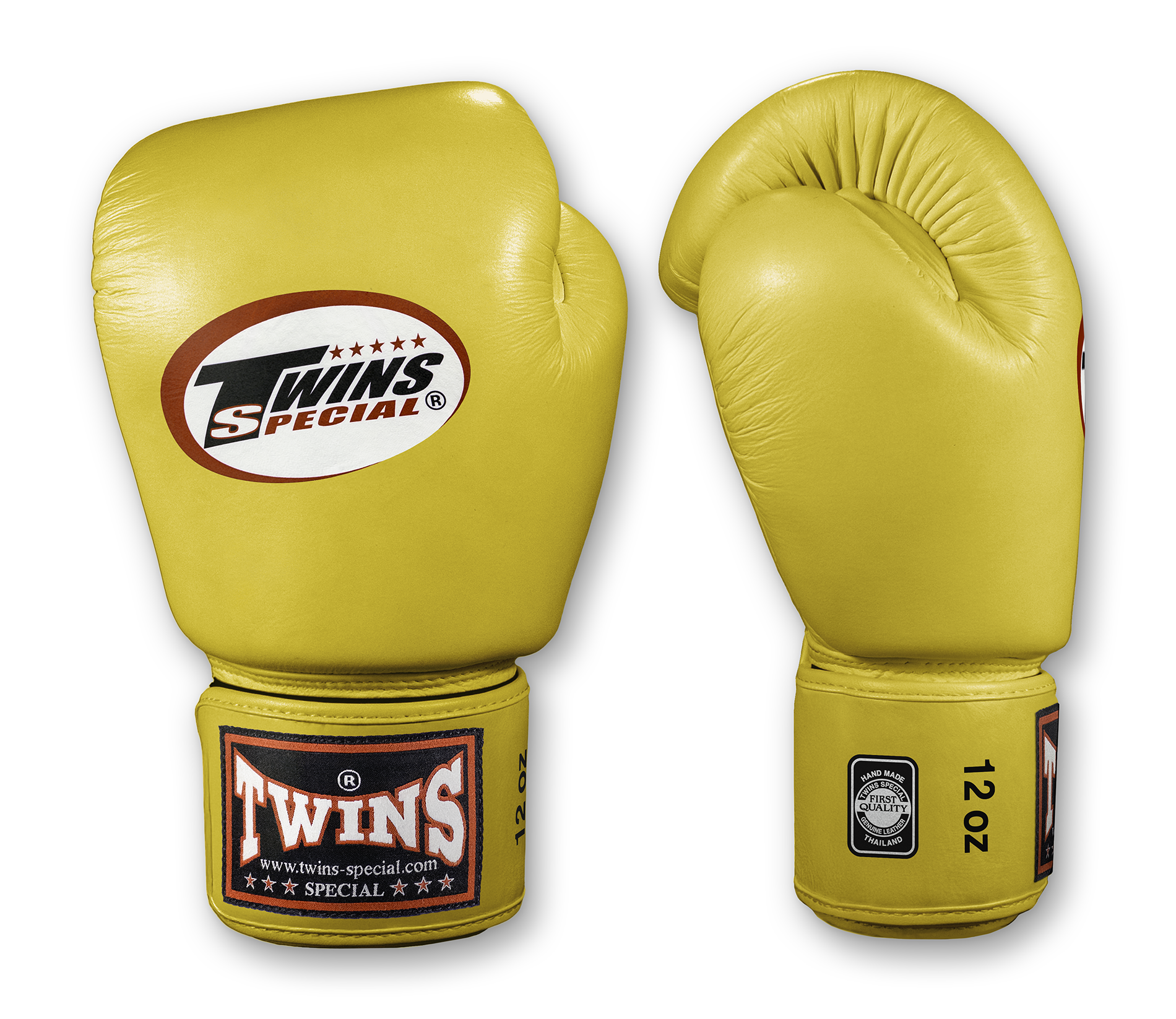 TWINS Boxing Gloves- Premium Leather w/ Velcro - Light Colors - Orange, Yellow, Olive, Light Blue, Pink