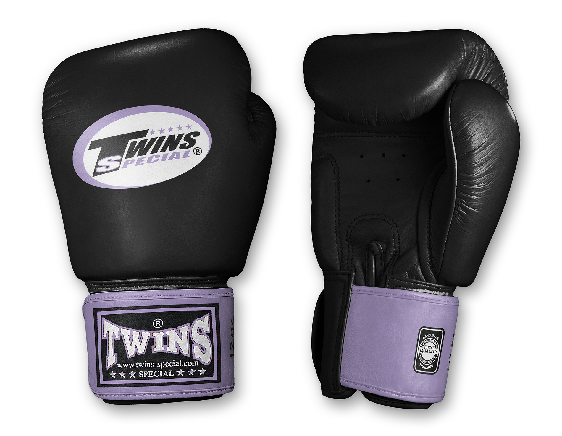 TWINS Boxing Gloves- Dual Bold Color w/ Velcro - BGVL3DUAL-BLK