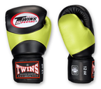 TWINS Boxing Gloves - Dual Color - Velcro - 7 - Black, Red, Blue, Brown, Lime Green, Lavender
