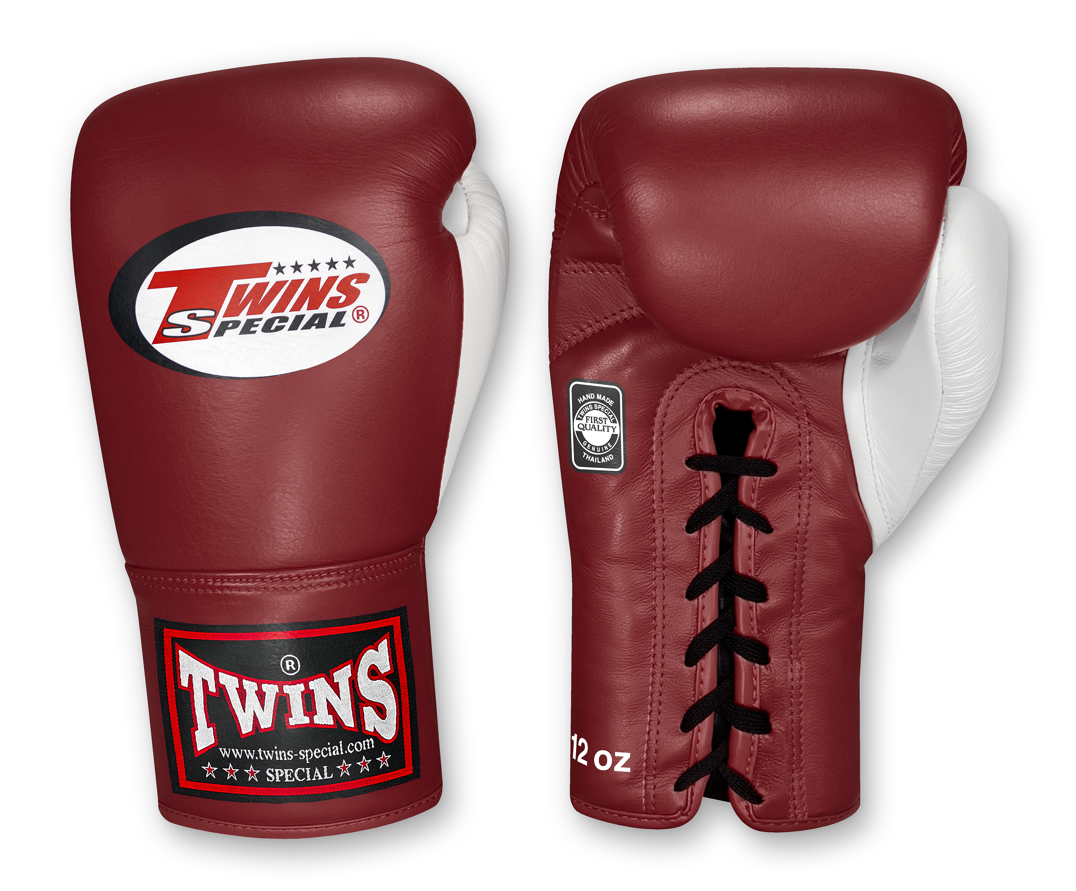 Dual Color Laceup - Colored Body and Palm - White Thumb - Darks - Maroon, Dark-Green, Dark Brown, Navy