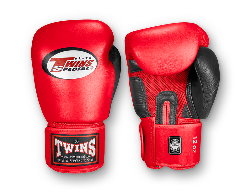 TWINS Boxing Gloves - Dual Color - Air Palm - Velcro - Red, Blue, Navy, Yellow