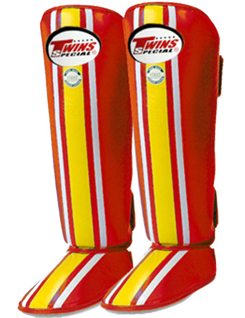 TWINS Lumpini Shin Guards- Premium Leather- Bold Colors- Blue, Red, Green, Purple