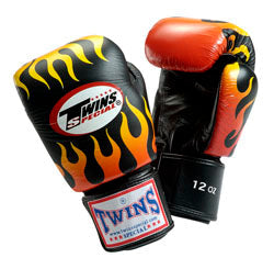 TWINS Fire Flame Boxing Gloves- Premium Leather