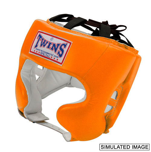 TWINS Professional Head Gear- Premium Leather - Orange, Yellow, Light, Blue, Pink