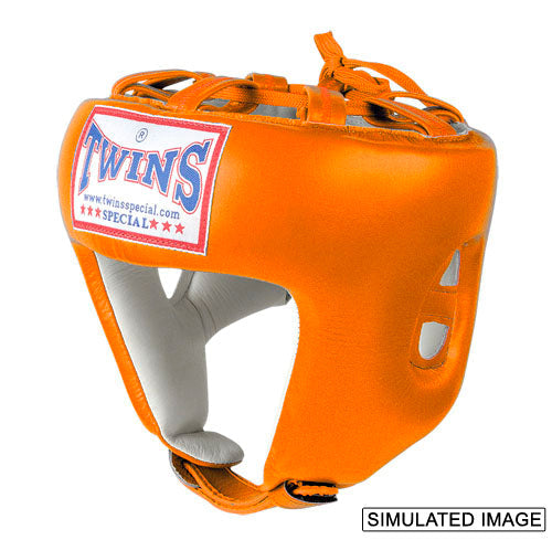 TWINS Pro Head Gear- Premium Leather - Pink, Orange, Light, Blue, Yellow