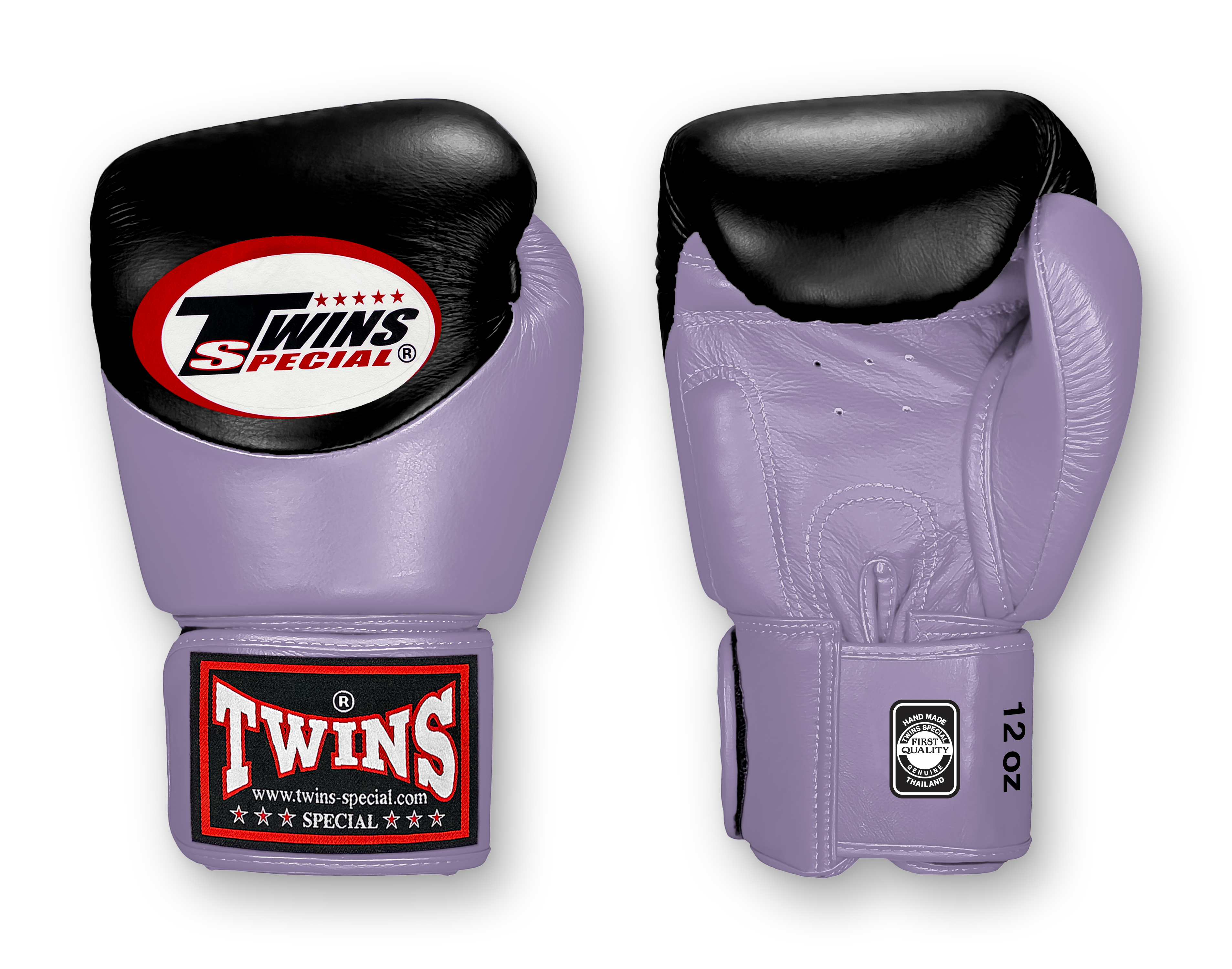 TWINS Boxing Gloves - Dual Color - Velcro - 9 - Black and Lime, Red, Blue, Lavender, Brown