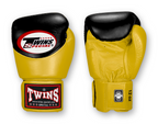 TWINS Boxing Gloves - Dual Color - Velcro - 9 - Black and Light Blue, Pink, Yellow, Orange