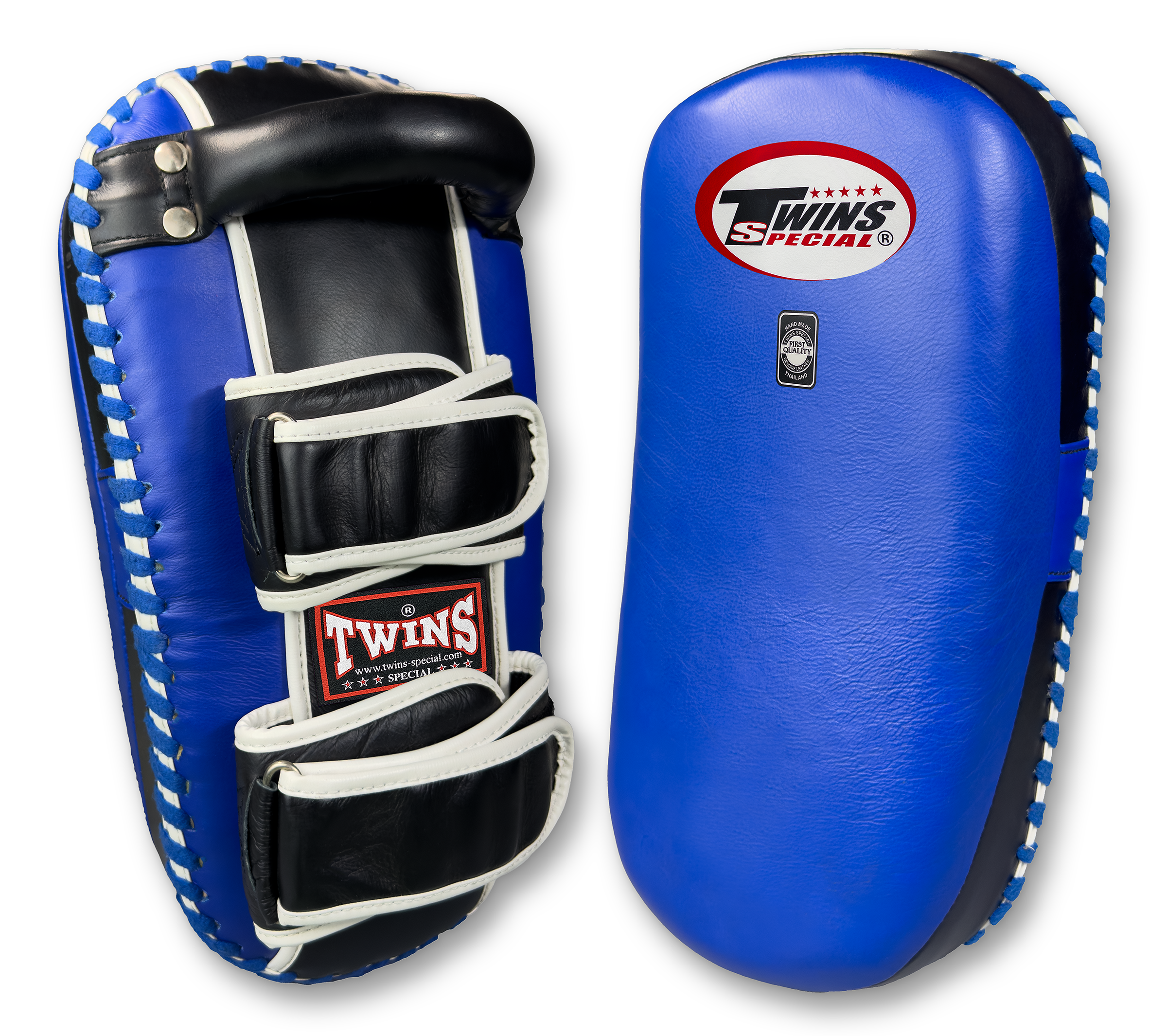 TWINS Curved Thai Pads - Velcro - TWINS Muay Thai, Kicking, Martial Arts & MMA - Blue, Black