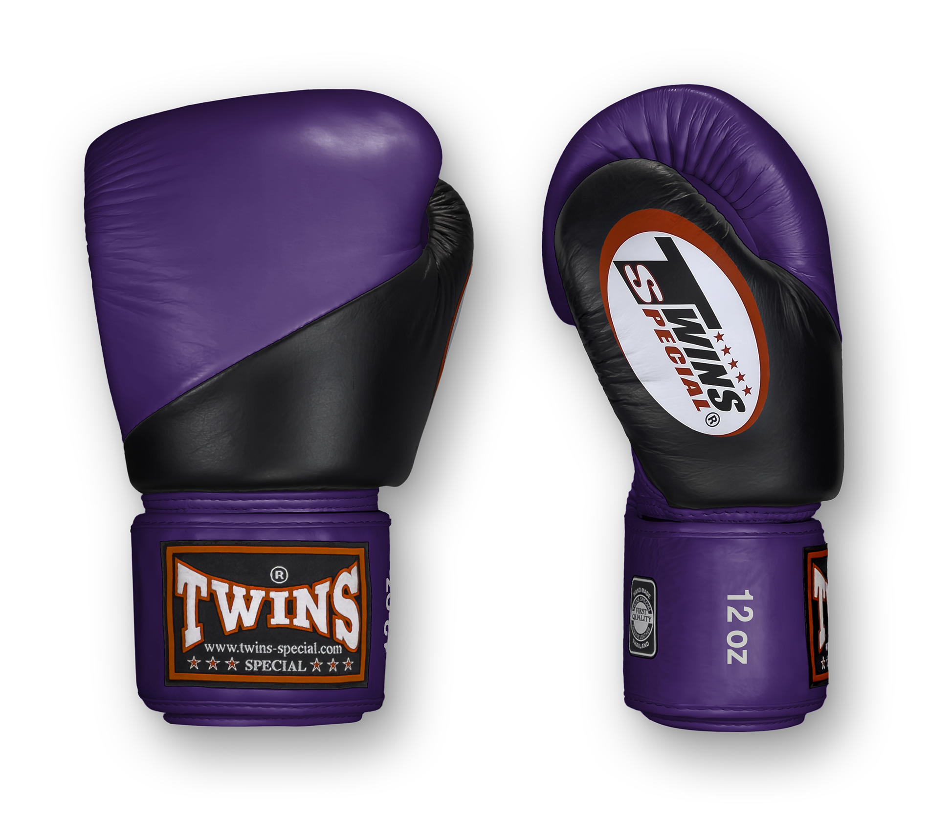 TWINS Boxing Gloves - Angle Color - Velcro - 8 - Purple, Blue, Dark-Green, Red