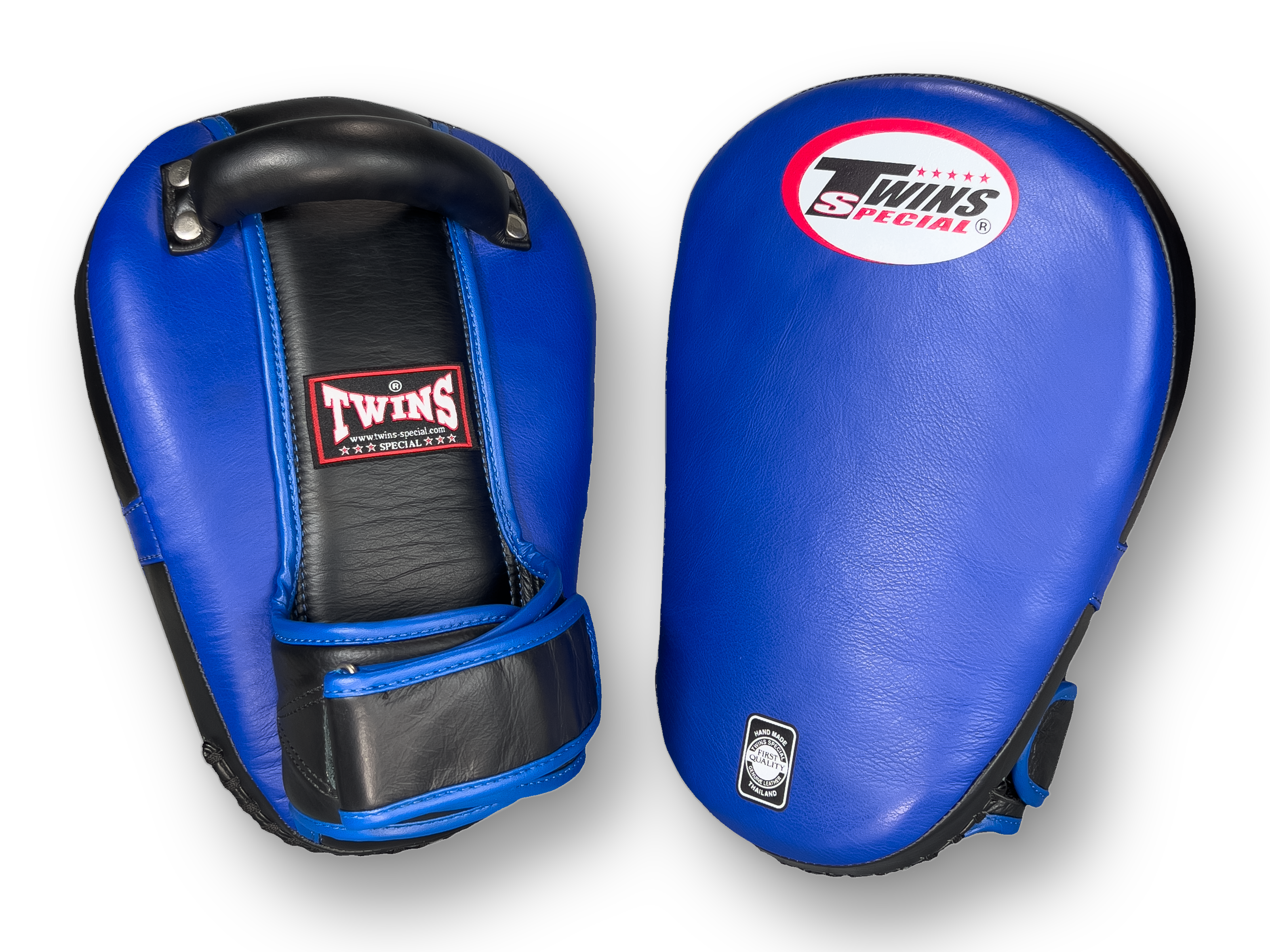 Curved TWINS Thai Pads - TWINS Muay Thai, Kicking, Martial Arts & MMA - Black - Blue (Copy)