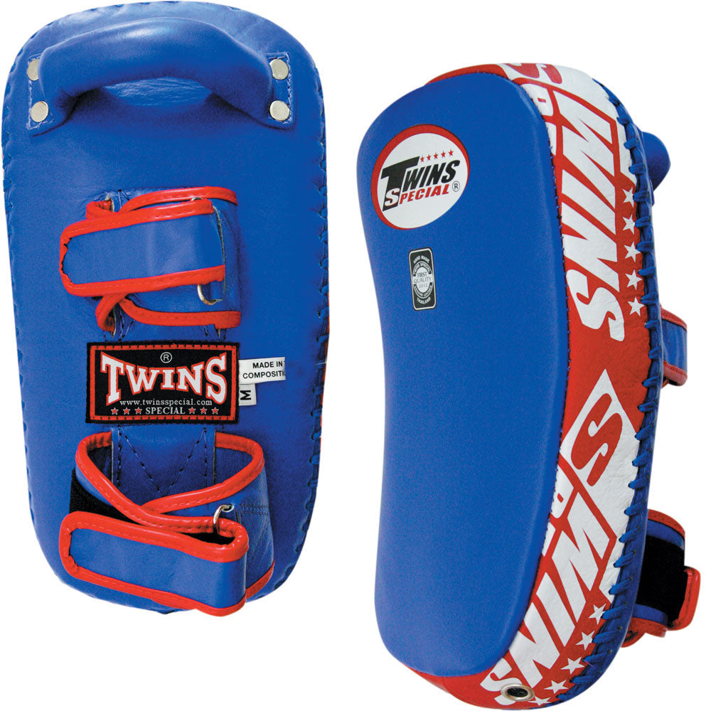 TWINS SPECIAL Curved Thai Pads w/ Velcro- Blue-Red