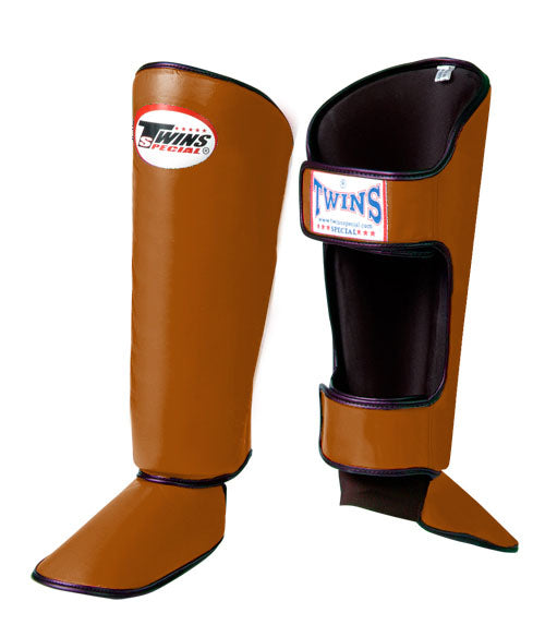 TWINS Classic Shin Guards- Premium Leather - Purple, Red, Green, Brown, Blue