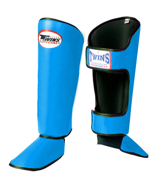 TWINS Classic Shin Guards- Premium Leather - Yellow, Pink, Orange, Light, Blue