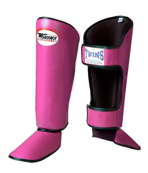 TWINS Classic Shin Guards- Premium Leather - Yellow, Pink, Orange, Light, Blue