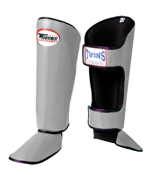 TWINS Classic Shin Guards- Premium Leather - Black, White, Gold, Silver