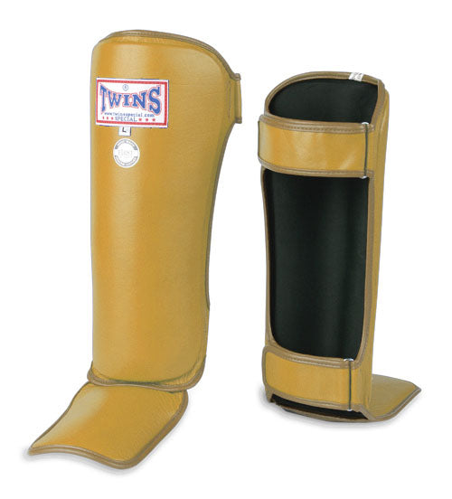 TWINS Competition Shin Guards- Premium Leather - Black, White, Gold, Silver