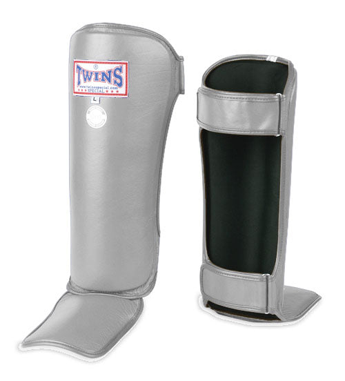 TWINS Competition Shin Guards- Premium Leather - Black, White, Gold, Silver