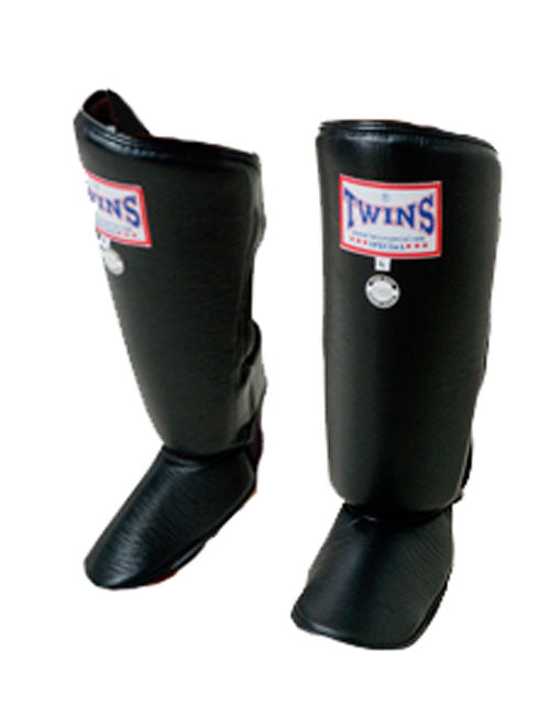 TWINS Classic Shin Guards- Pro Synthetic - Black, White