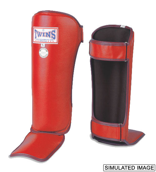 TWINS Competition Shin Guards- Pro Synthetic - Bold Colors - Red, Blue