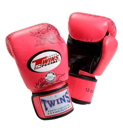 TWINS Dragon Boxing Gloves- Premium Leather - Light Blue