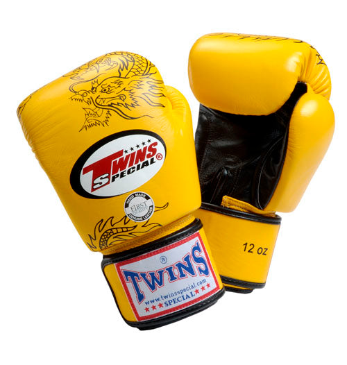 TWINS Dragon Boxing Gloves- Premium Leather - Light Blue