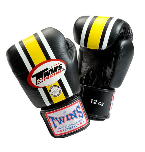 TWINS Lumpini Boxing Gloves- Premium Leather - Black