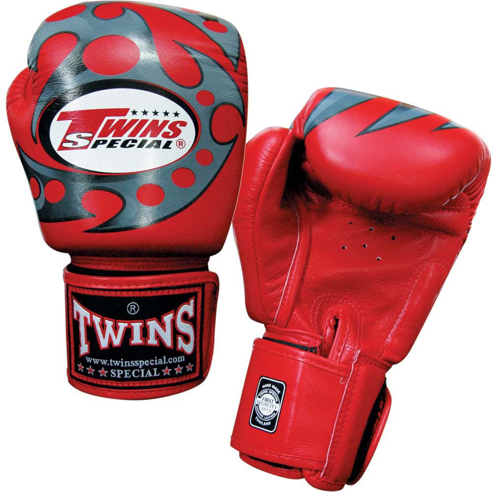 TWINS Razor Boxing Gloves- Premium Leather- Red