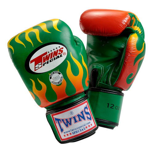 TWINS Fire Flame Boxing Gloves- Premium Leather